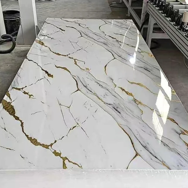 4x8 Marble Pvc Wall Panels Pvc Uv Marble Sheet Sho Spc Uv Wall Panel 1220*2900*3mm Pvc Marble Sheet