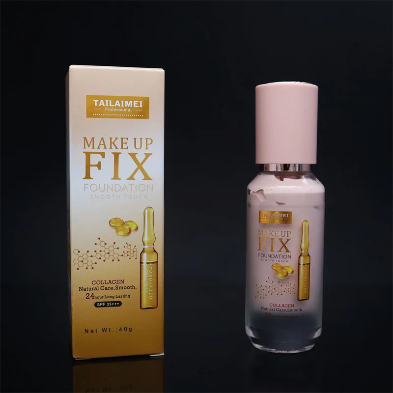 F182 Custom 5 Colors Fix Natural Foundation Moisturizing Whitening Lightweight Face Care Base Cream Smooth Makeup Foundation