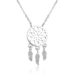 Most Popular 925 Sterling Silver Dream Catchers Necklace Gold Plated Chains for Wedding Party Trendy Daily Wear Rose Gold Touch
