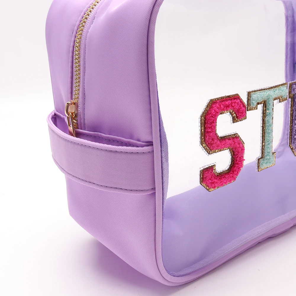 Eco Friendly Nylon Transparent Cosmetic Pouch Clear Pvc Cosmetic Bags  Hanging Toiletry Bag Makeup Organizer