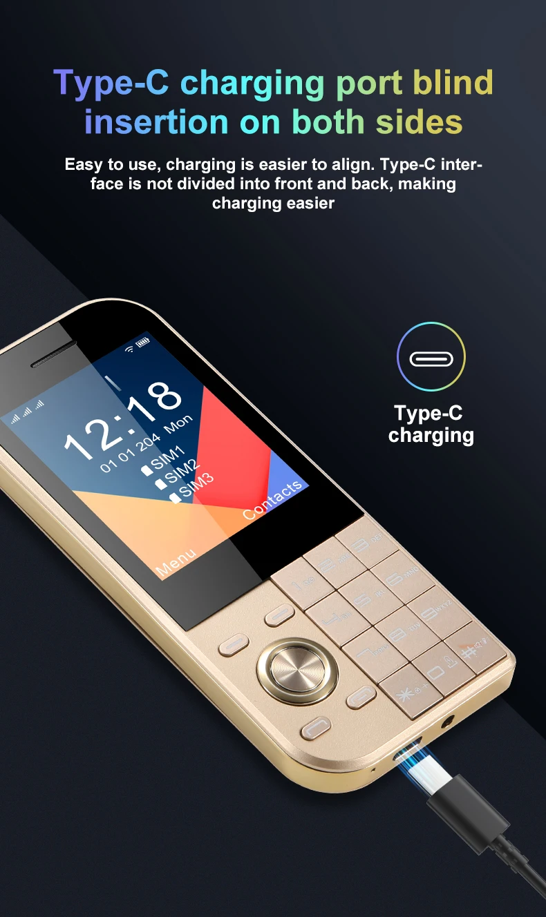 2025 New Feature Phone 3 SIM 2.8 Inch for nokia 7610 Senior Phone Keypad Big Button Senior Phone Global Version OEM ODM