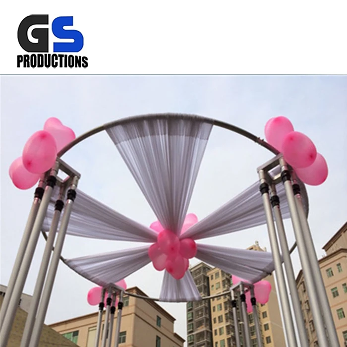 
Оптовая продажа, наружная алюминиевая большая металлическая труба и драпировка, портативная сцена с колесами, складная мобильная сцена 