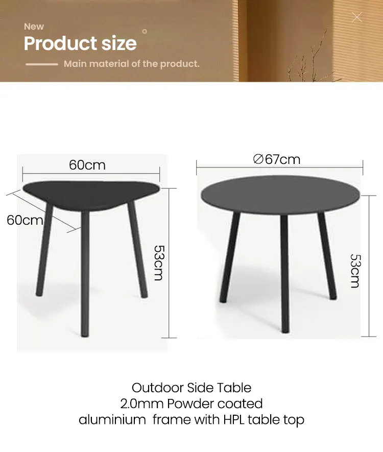 Simple Design Whole Weather Outdoor Side Table Garden Hotel Hpl Table