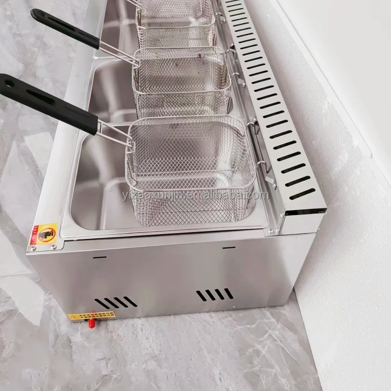 New 20l + 20l Doubletank Desktop Fryer Oil Tank Industrial Gas