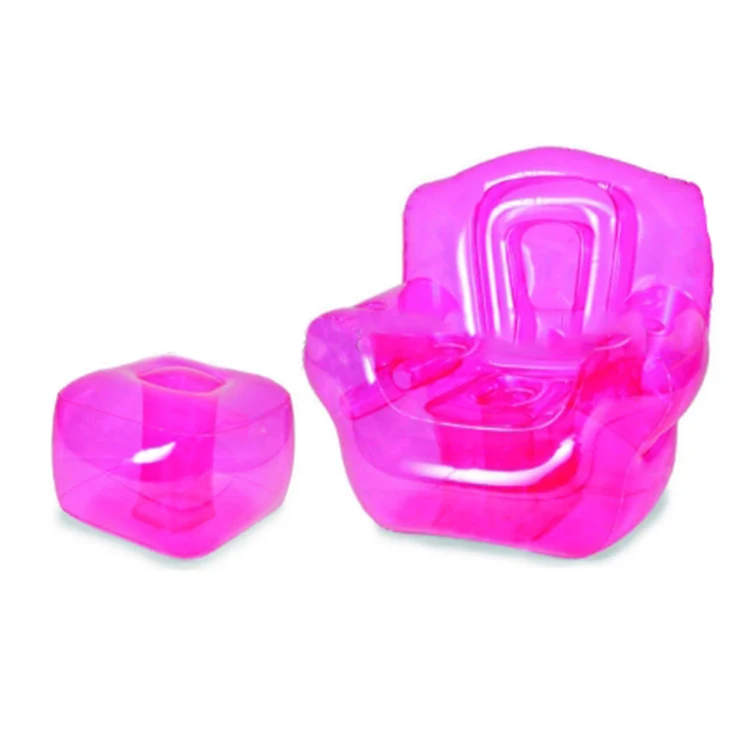 Clear Pink PVC Inflatable Air Sofa Set for Adults