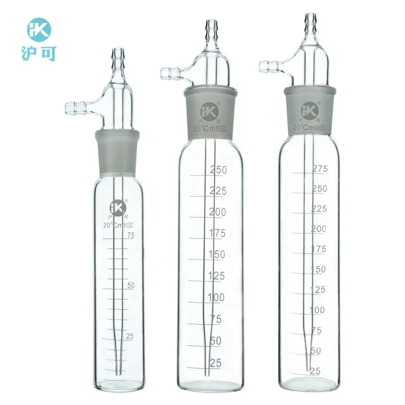 Huke Lab Glass Absorber Bottle Gas Sampling Tube Impinger10ml~275ml