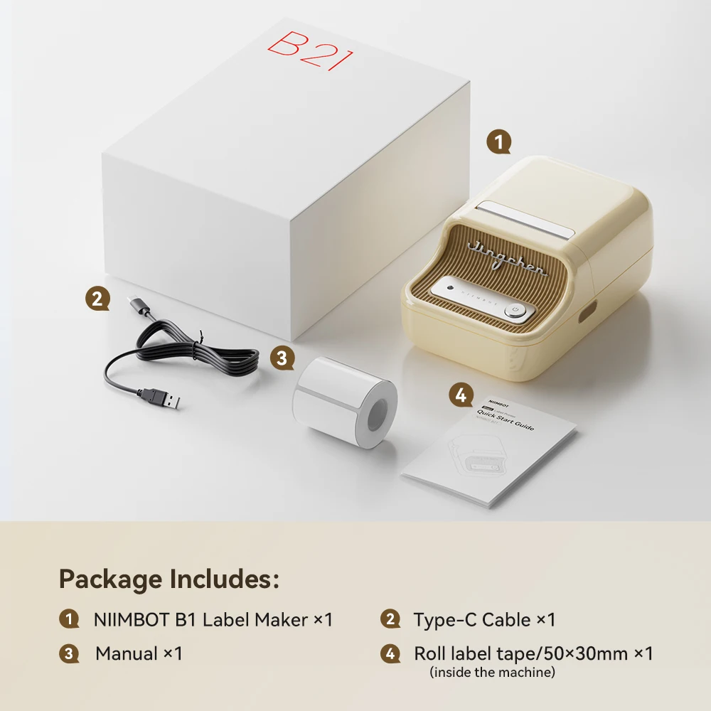 NiiMbot B21 Easy Operated 203dpi Printer Machine Label Thermal Smallest Portable Printer for Jewelry Label