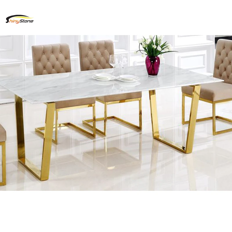 Factory Price Acrylic Solid Surface Marble Top Dining Table