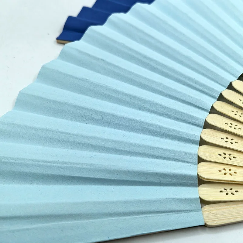 Colorful DIY Paper Fan Bamboo Ribs Blank Fan Chinese Style Handmade Folding Fan Student Painting Fan Custom logo Cross-border preview 3
