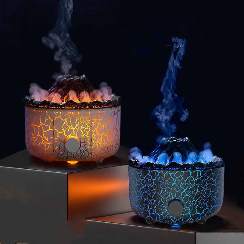 火山炎空気加湿器アロマセラピーディフューザースモークリング超音波