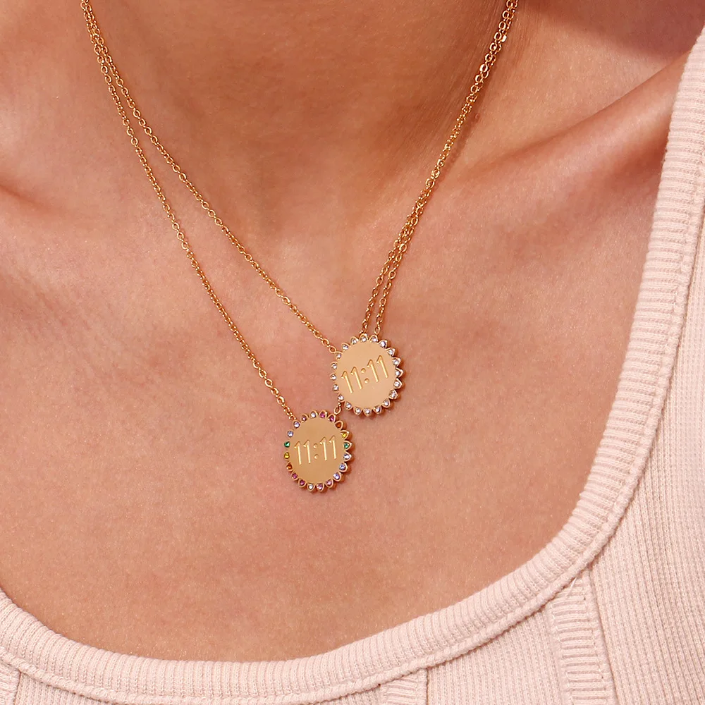 ✺No.11✺ 様 JY Fashion Sunflower Zircon Pendant Angel Number 11:11