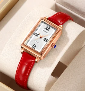 Skmei 2171 Women's 3ATM Waterproof Quartz Watch Lady Luxury Customer Design Genuine Leather Strap Watch