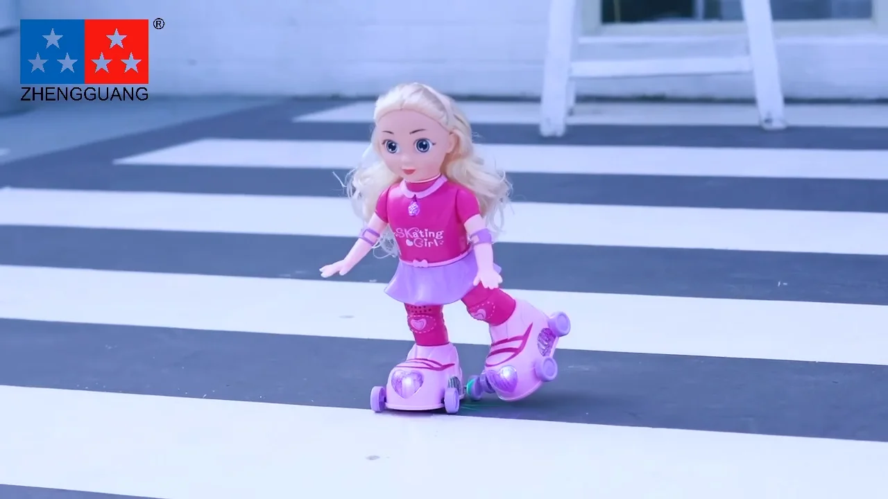 Zhengguang Toys Fashion Doll For Kids Skating Girl Toy With Light And