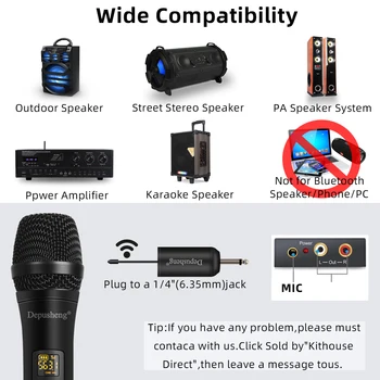 Depusheng ワイヤレスマイクシステム Amazon.com: Depusheng Wireless Microphone System, VHF Fixed