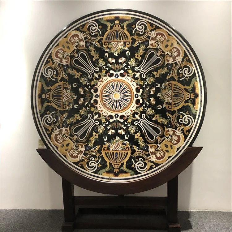 product stone tile round wall inlay water jet medallion picture pattern-4