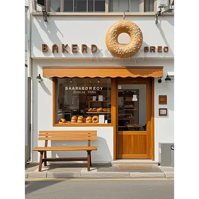 Outdoor Creative Giant Doughnut Signboard Display and Artistic Arrangement of Image Elements