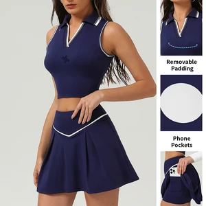 Custom Size Running Tennis Pleated Skirts Gym Top Fitness Outdoor Sports Top Athletic Clothes Tennis Golf Skirts Apparel