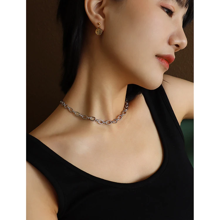 OZ JEWELS Collana Donna In Acciaio Inox Placcato Oro 18K | Doppia Catena Herringbone E Rope | Regolabile E Anallergica