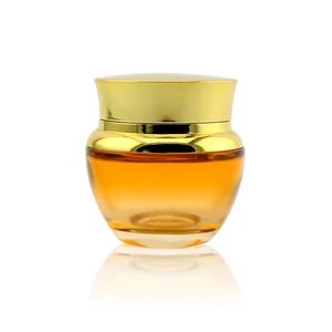 High Quality 15g 20g 30g 50g Cosmetic Glass Cream Jar With Gold Lid