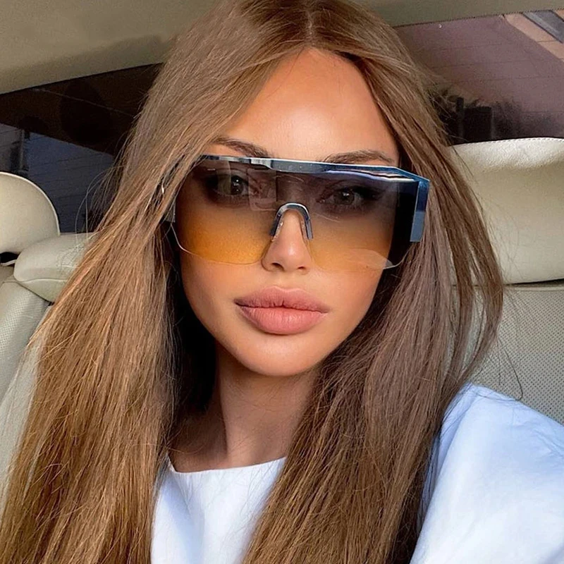 Trendy Oversized Shield Sunglasses for Men & Women 2024 display picture 1
