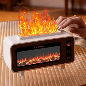 Portable 200ml Plastic Fireplace Diffuser High Quality Home Flame Humidifier Essential Oils Aroma Diffuser Eco-Friendly Car