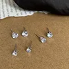 1 par de pedrería de seis puntas de 3 mm [plateado]