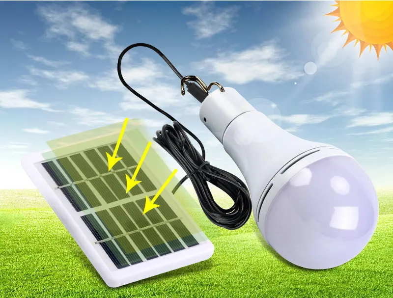 6V/1.2W USB Solar Panel 9W/12W/24W LED Campinglampe Hänge Zeltlampe 