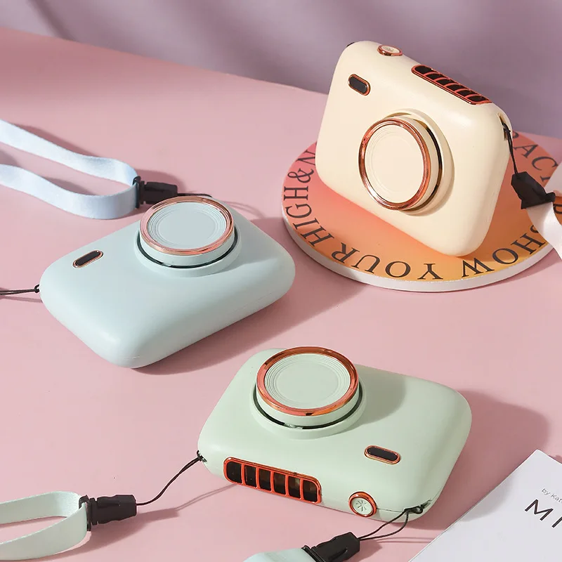 Creative Camera Hanging Waist Fan USB Charging Mini Handheld Fan Small Gift Custom Portable Outdoor Hanging Neck Fan