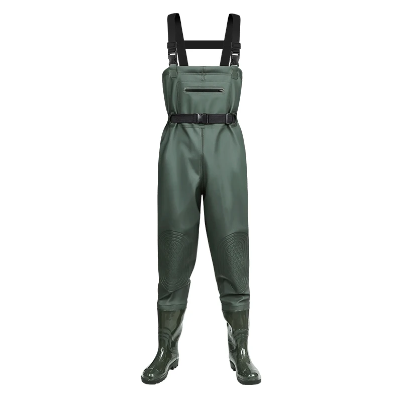 Chest Wader Fishing Suit Pants  Waterproof Wear Resistant Boots PVC Polyester Knitted Fabric Breathable