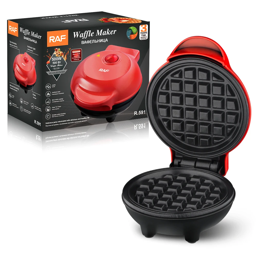 Waffle Maker Machine RAF 2023 New 500w Uniform Heat Non Stick Coating Double Sided Heating  Good Sales Breakfast