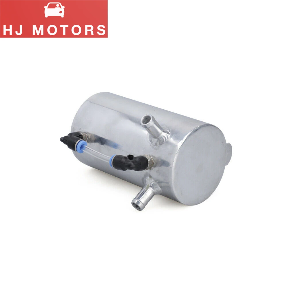 Universal 500ml Oil Catch Can Kit 2 Port Reservoir Oil Catch Tank with Drain Plug Polished Aluminum for LS1 LS2 LS3 LS4 LS6