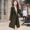 Green slim fit jacket wool trench coat overcoat