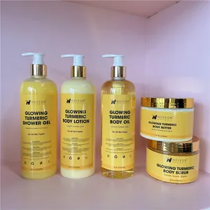Glowing Turmeric Body Scrub Natural Skin Care Products  with Your Brand Private Label Skincare Set