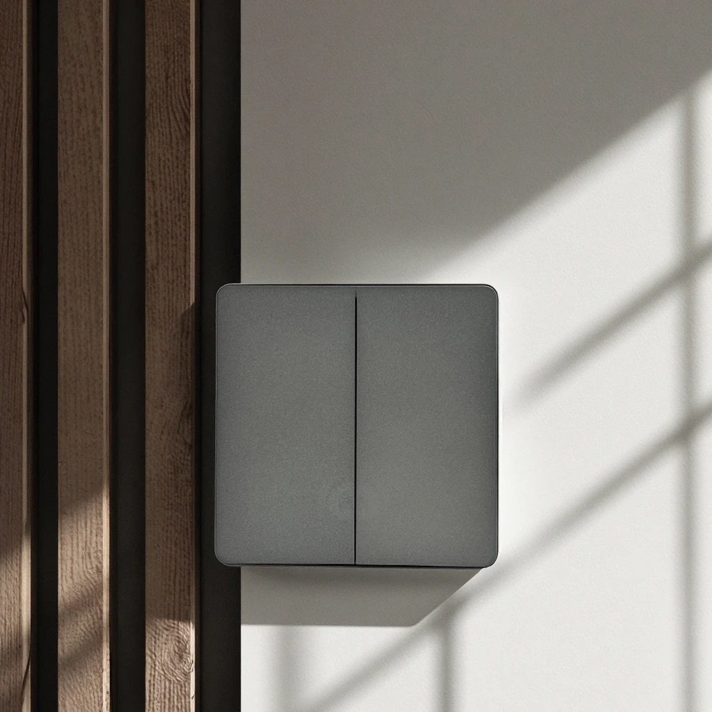 VNX Grey Electric Switches Home Custom 2 Gang 2 Way Wall Light Switch 86 Type Panel Universal UK Standard Switch