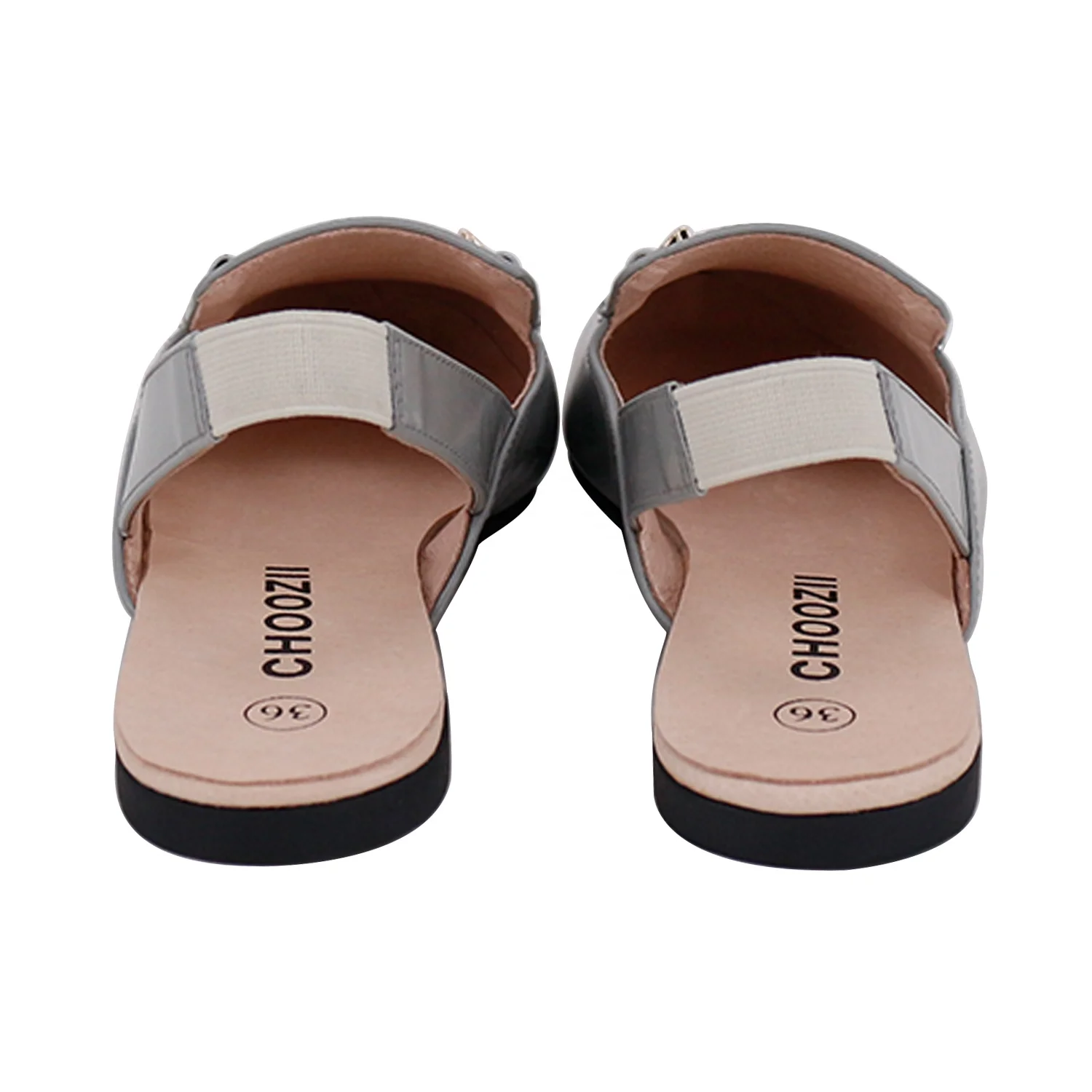 Choozii Оптовая Продажа Новый дизайн натуральная кожа Глянцевая верхняя летняя плоская резиновая подошва платье сандалии для детей