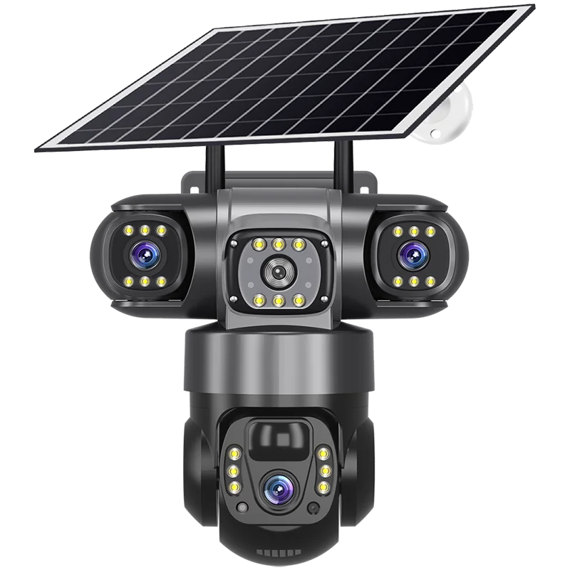 防犯カメラ V380 pro cctv solar powered V380 Pro 12MP Solar WIFI IP Camera CCTV Two Lens Three