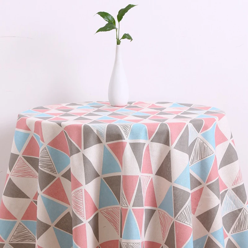 European Style Table Cloth Simple Design Cotton and Linen Tablecloth Rectangle Linen Cloth White Striped Checkered Tablecloth