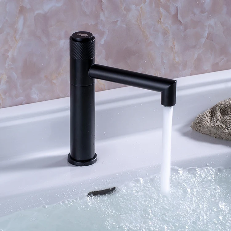 Grifos de lavabo de China Grifo de lavabo de ba&ntilde;o negro de acero inoxidable