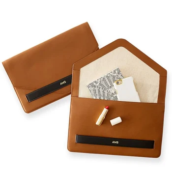 Personalized private label leather wallet wristlet envelope designer evening bag clutch bags
