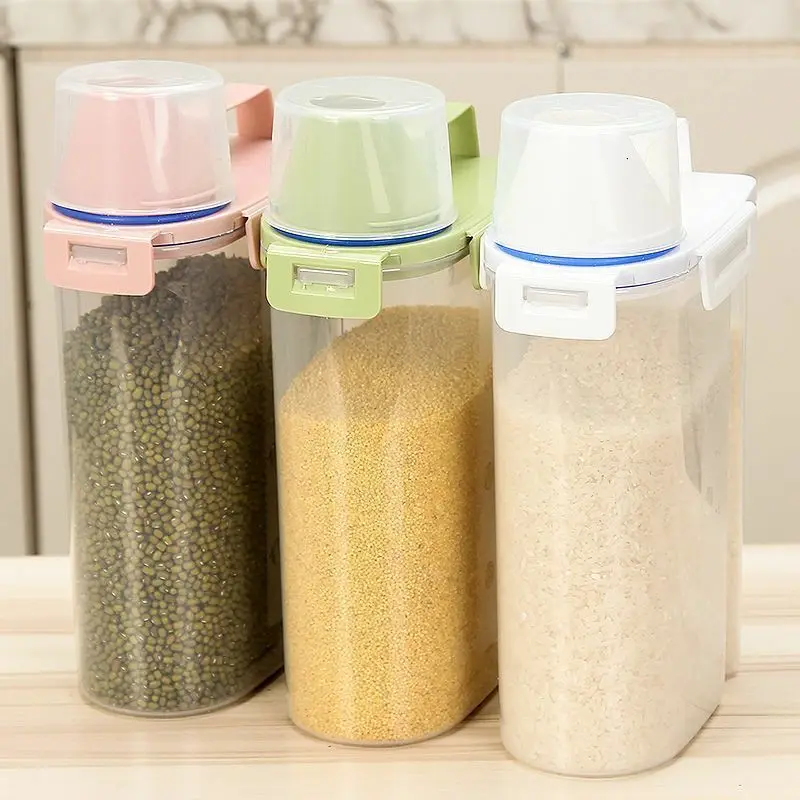 Rice Container Airtight Cereal Container Dry Grain Dispenser Food