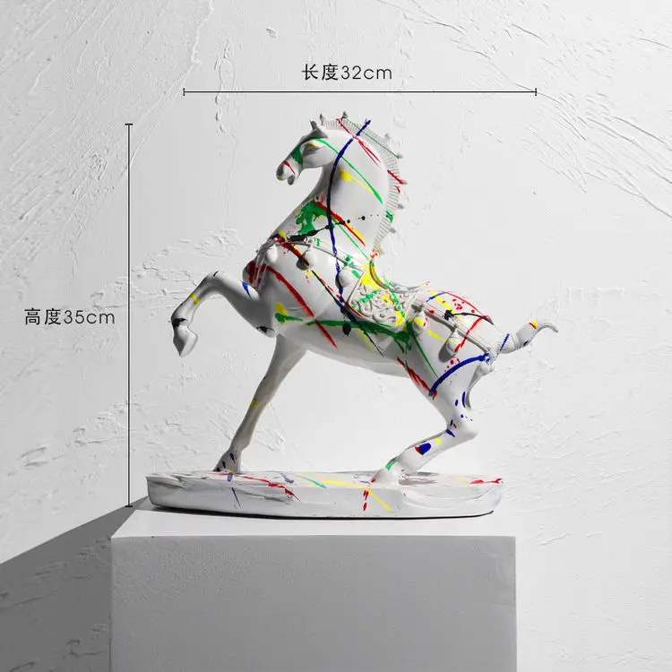 Office Creative Classical Sculpture Resin Interesting Horse Riding Sculpture Decoration