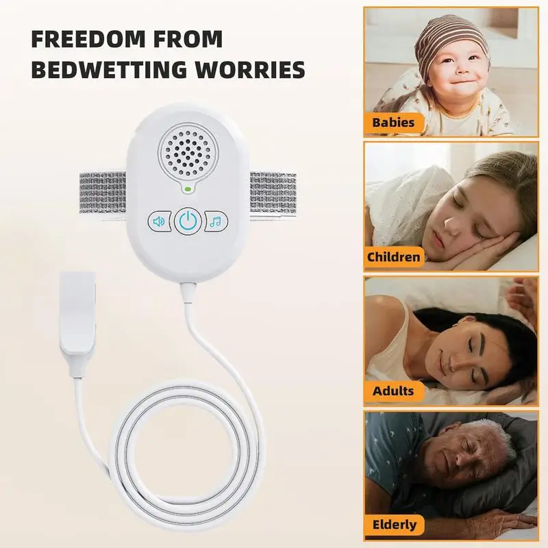 Alarme D'Énurésie Nocturne Rechargeable USB – Sons + Vibrations – Capteur Ultra-Sensible Pour Enfants Garçons & Filles
