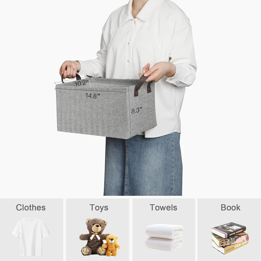 LINDON Home Storage Organization Foldable Stackable Storage Organizer Storage Boxes Bins for Closet