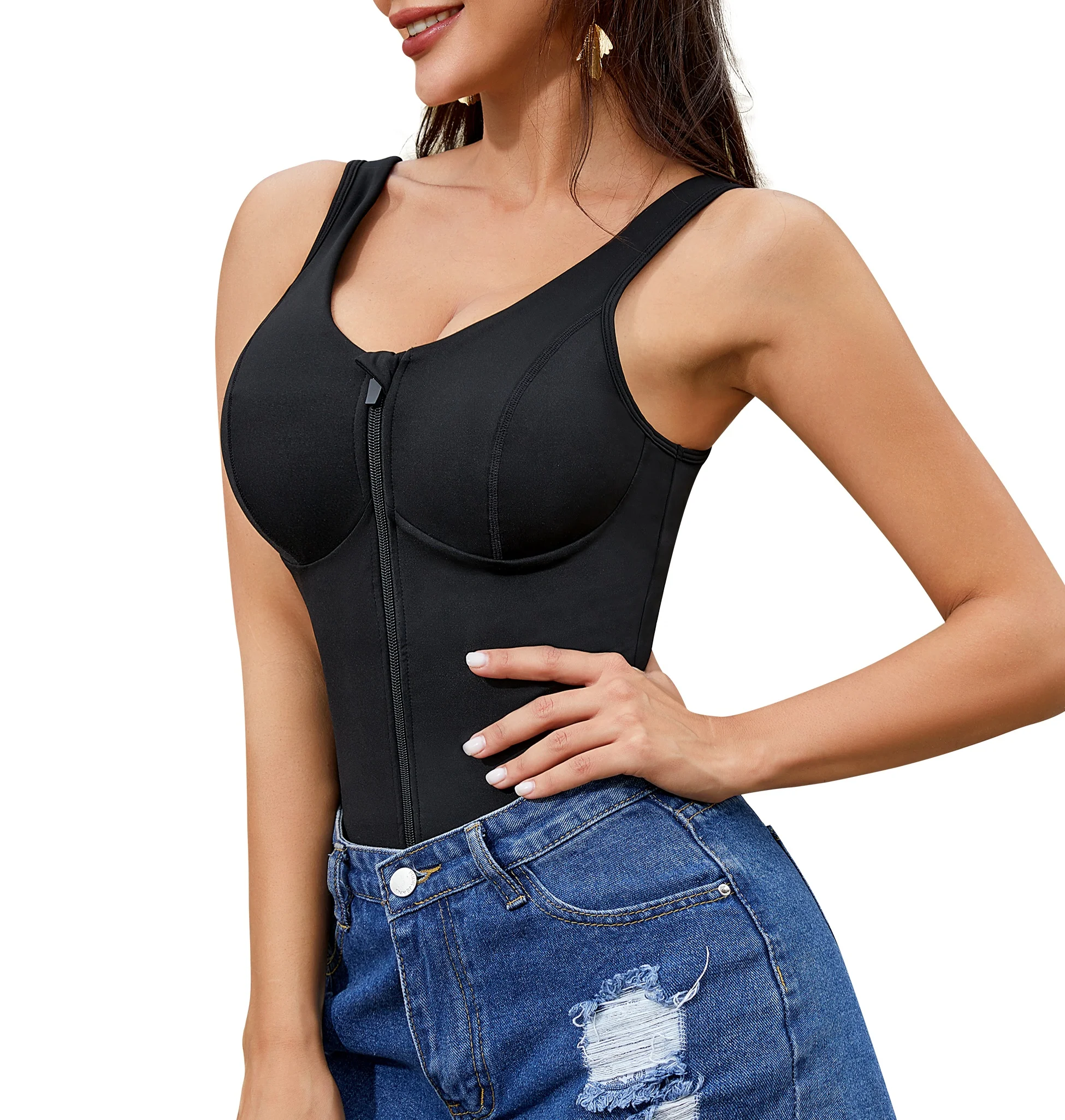 Shapewear Tanks For Women Scoop Neck Tops For Women GEWIMO Womens