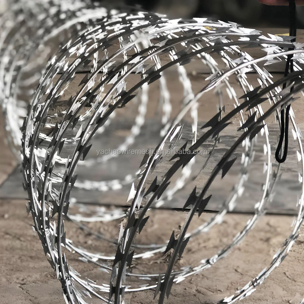 High Tensile Strength Galvanized Concertina Wires Coiled Razor Wires ...