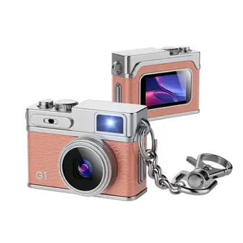 Retro Camera with LED Flash Light Mini Digital Camera With Keychain Necklace Portable Small Camera for Kids Students Travel Gift detail image