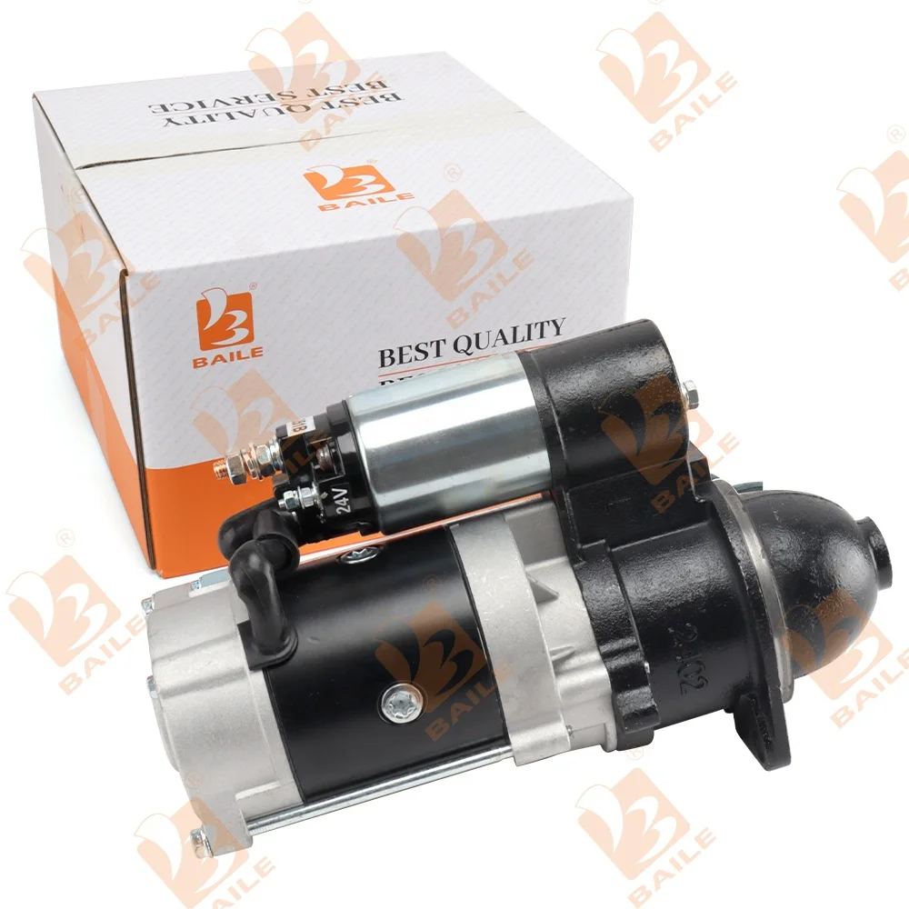 Engine 4BD1T Starter Motor for Isuzu 4BD1T 24V Starter Motor Diesel Engine for Engine Rebuild Replacement Parts