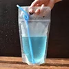 clear Juice Bags Plastic Straw Drink Pouch