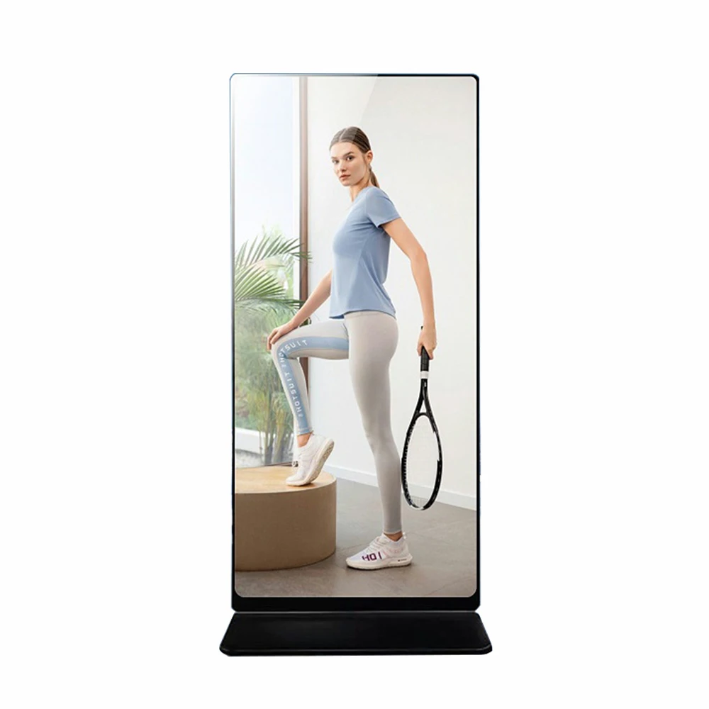 Oem Digital Signage 3D Interactive Mirror Wall Mounted Color Changing Outfit Smart Display Mirror Vertical Advertising Machine
