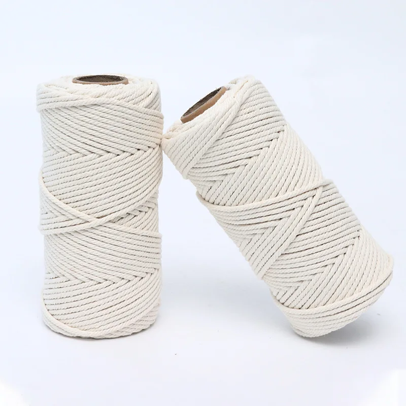 High Quality Macrame Cord 4mm Recycled Cotton Single Twist Cotton Cord 10  Meters Decorative Cord for DIY Crafts Cotton Rope 